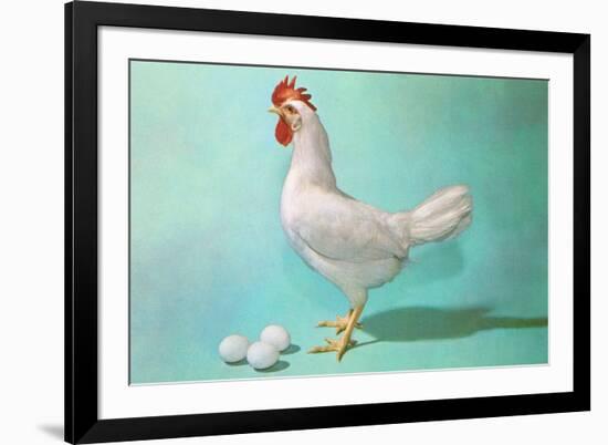 Chicken and Eggs, Retro-null-Framed Premium Giclee Print