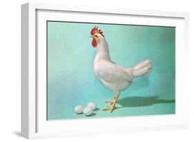 Chicken and Eggs, Retro-null-Framed Art Print