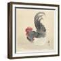 Chicken and Rooster, 1900-36 (Colour Woodcut)-Ohara Koson-Framed Giclee Print