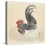 Chicken and Rooster, 1900-36 (Colour Woodcut)-Ohara Koson-Stretched Canvas