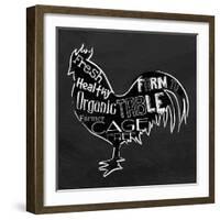 Chicken BW-OnRei-Framed Art Print