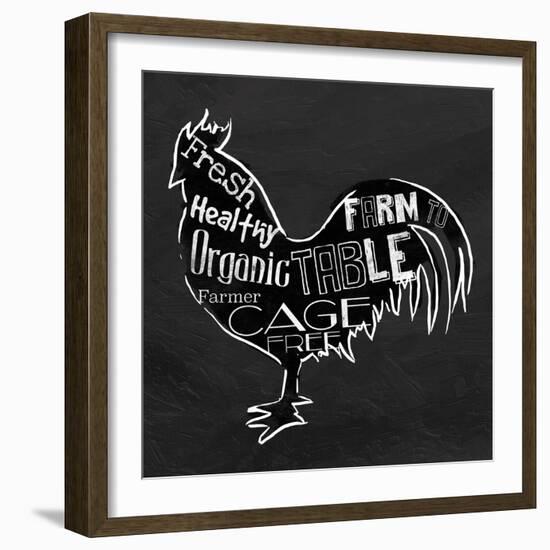 Chicken BW-OnRei-Framed Art Print