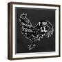 Chicken BW-OnRei-Framed Art Print