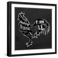 Chicken BW-OnRei-Framed Art Print
