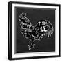 Chicken BW-OnRei-Framed Art Print