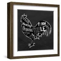 Chicken BW-OnRei-Framed Art Print