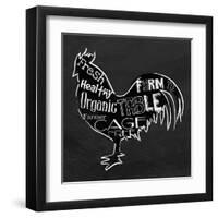 Chicken BW-OnRei-Framed Art Print