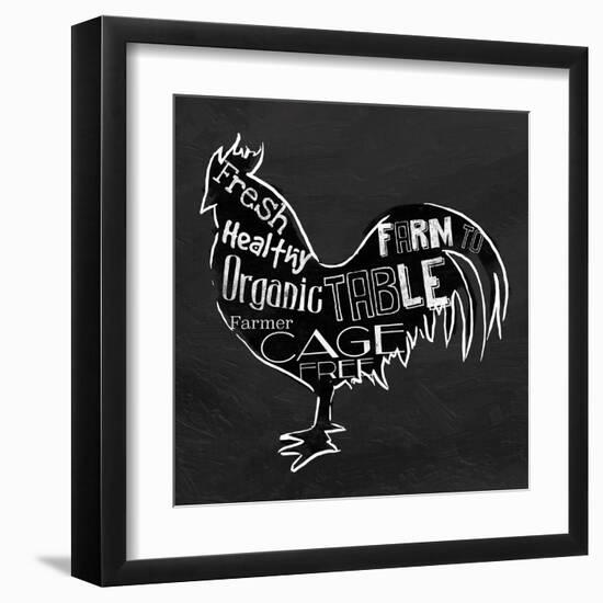 Chicken BW-OnRei-Framed Art Print