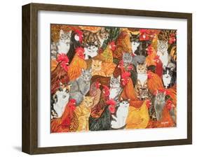 Chicken-Cats-Ditz-Framed Giclee Print