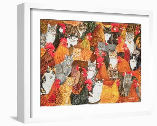 Chicken-Cats-Ditz-Framed Giclee Print