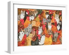 Chicken-Cats-Ditz-Framed Giclee Print