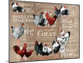 Chicken Collage 1-The Saturday Evening Post-Mounted Giclee Print