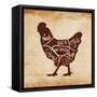 Chicken Cut-OnRei-Framed Stretched Canvas