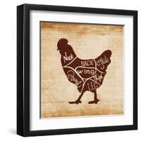 Chicken Cut-OnRei-Framed Art Print