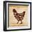 Chicken Cut-OnRei-Framed Art Print