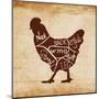 Chicken Cut-OnRei-Mounted Art Print