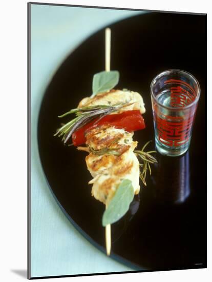 Chicken Kebab and Asian Drink-Jean Cazals-Mounted Photographic Print