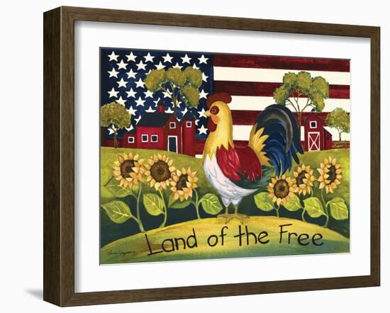 Chicken, Land of the Free-Laurie Korsgaden-Framed Giclee Print