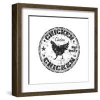 Chicken Rubber Stamp-oxlock-Framed Art Print