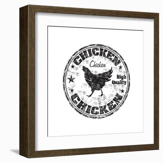 Chicken Rubber Stamp-oxlock-Framed Art Print