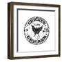 Chicken Rubber Stamp-oxlock-Framed Art Print