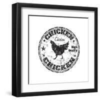 Chicken Rubber Stamp-oxlock-Framed Art Print