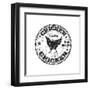 Chicken Rubber Stamp-oxlock-Framed Art Print