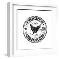Chicken Rubber Stamp-oxlock-Framed Art Print