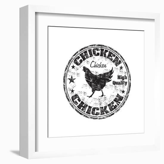 Chicken Rubber Stamp-oxlock-Framed Art Print