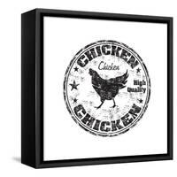 Chicken Rubber Stamp-oxlock-Framed Stretched Canvas