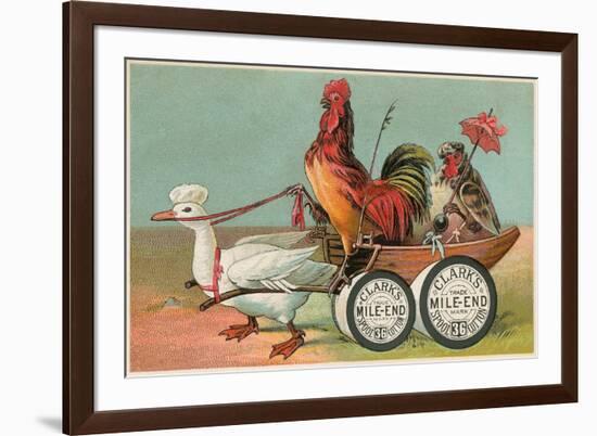 Chicken Wagon Pulled by Duck-null-Framed Art Print