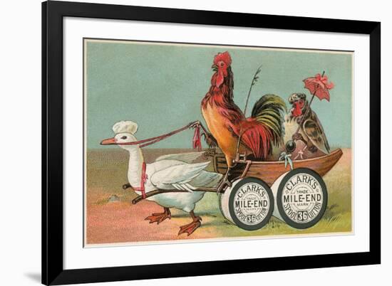 Chicken Wagon Pulled by Duck-null-Framed Art Print