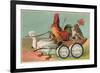 Chicken Wagon Pulled by Duck-null-Framed Art Print