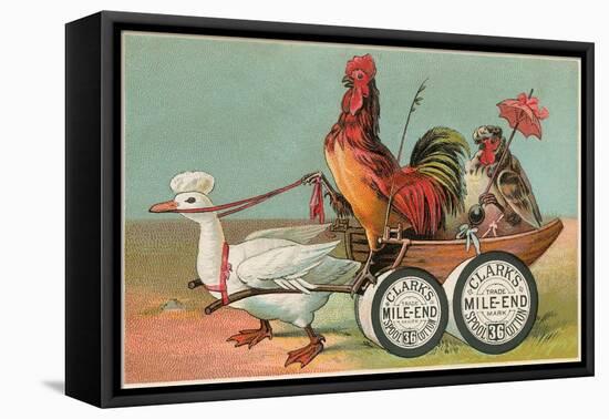 Chicken Wagon Pulled by Duck-null-Framed Stretched Canvas