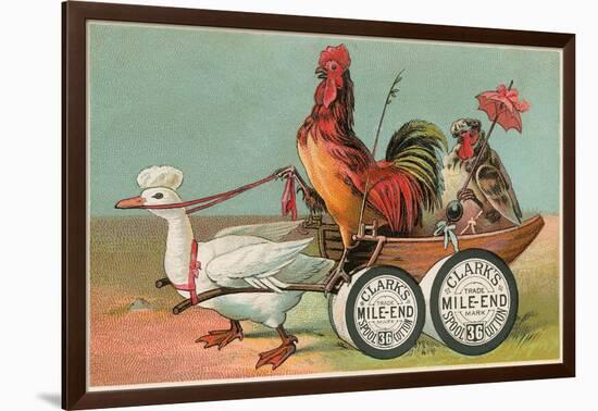 Chicken Wagon Pulled by Duck-null-Framed Art Print