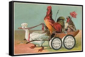 Chicken Wagon Pulled by Duck-null-Framed Stretched Canvas