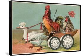 Chicken Wagon Pulled by Duck-null-Framed Stretched Canvas