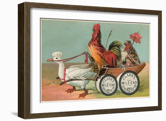 Chicken Wagon Pulled by Duck-null-Framed Art Print