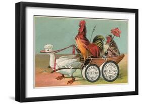 Chicken Wagon Pulled by Duck-null-Framed Art Print