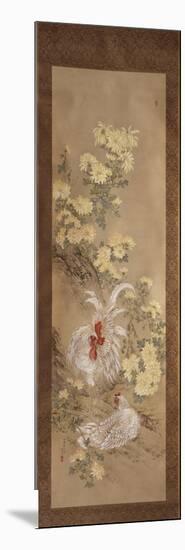 Chickens and Chrysanthemums, 1892-Noguchi Yukoku-Mounted Giclee Print