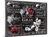 Chickens Chalk-null-Mounted Giclee Print