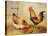 Chickens Feeding, 1920-Walter Hunt-Stretched Canvas