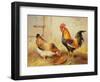 Chickens Feeding, 1920-Walter Hunt-Framed Giclee Print