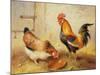 Chickens Feeding, 1920-Walter Hunt-Mounted Giclee Print