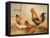 Chickens Feeding, 1920-Walter Hunt-Framed Stretched Canvas