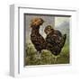 Chickens: Gold Spangled Polish-Lewis Wright-Framed Art Print