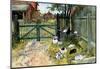 Chickens in the Yard, 1904-Carl Larsson-Mounted Art Print
