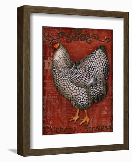 Chickens & Roosters-Kate Ward Thacker-Framed Giclee Print