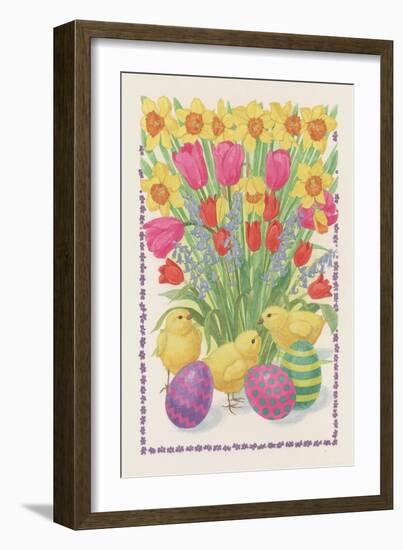 Chicks, Eggs and Flowers, 1995-Linda Benton-Framed Giclee Print