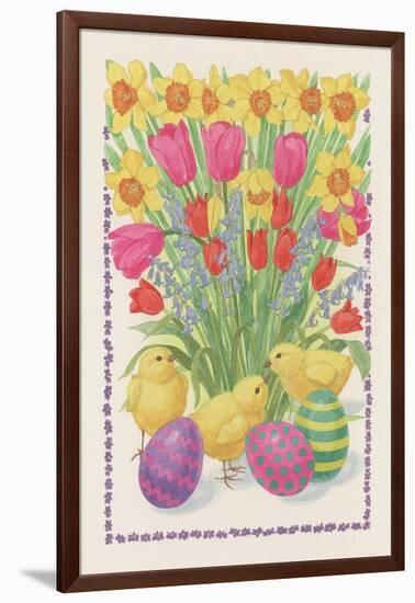 Chicks, Eggs and Flowers, 1995-Linda Benton-Framed Giclee Print